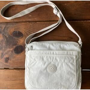 Kipling Sebastian Nylon Alabaster Adjustable Crossbody Bag Minimalist Utility